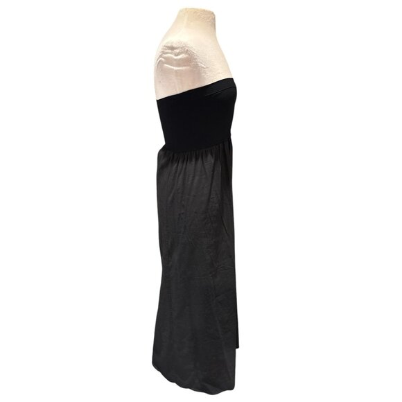 Theory Black Strapless Maxi Dress One Size Fits All 50" Length Flowy Silhouette - Picture 4 of 8